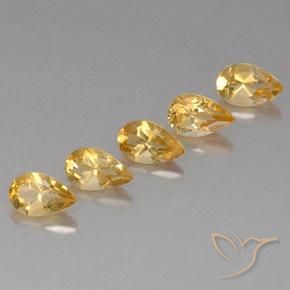 Gemas de Citrino Oro natural de 3.87 ct, En forma de pera, VVS-VS