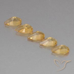 Gemas de Citrino Oro natural de 3.87 ct, En forma de pera, VVS-VS