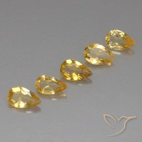 Gemas de Citrino Dorado natural de 3.22 ct, En forma de pera, VVS-VS