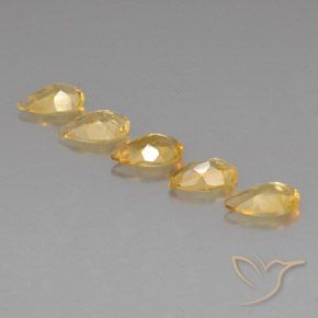 Gemas de Citrino Dorado natural de 3.22 ct, En forma de pera, VVS-VS