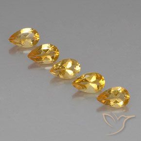 3.75ctw Natural Orange-Gold  Citrino, En forma de pera, VVS-VS