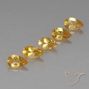 Gemas de Citrino Orange-Gold  natural de 3.75 ct, En forma de pera, VVS-VS