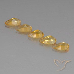 Gemas de Citrino Orange-Gold  natural de 3.75 ct, En forma de pera, VVS-VS