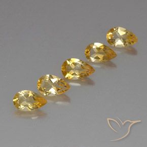 Gemas de Citrino Dorado natural de 3.72 ct, En forma de pera, VVS-VS