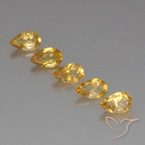 4.08ctw Natural Dorado de calidad Citrino, En forma de pera, VVS-VS