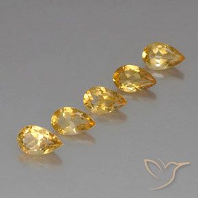 Gemas de Citrino Dorado de calidad natural de 4.08 ct, En forma de pera, VVS-VS