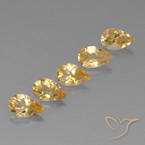 3.81ctw Natural Orange-Gold  Citrino, En forma de pera, VVS-VS