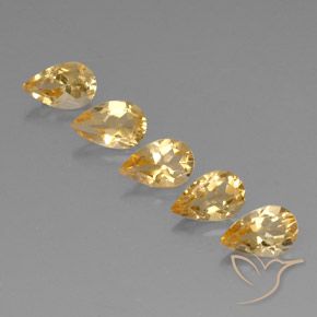 Gemas de Citrino Orange-Gold  natural de 3.81 ct, En forma de pera, VVS-VS