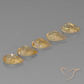 Gemas de Citrino Orange-Gold  natural de 3.81 ct, En forma de pera, VVS-VS