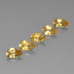 Gemas de citrino dorado natural de 3,77 ct, en forma de pera, VVS-VS