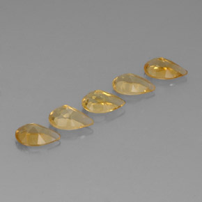 Gemas de citrino dorado natural de 3,77 ct, en forma de pera, VVS-VS