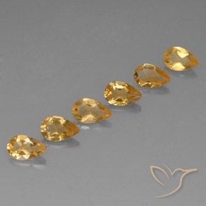 4.06ctw Natural Medium-Light Orange-Gold  Citrino, En forma de pera, VVS-VS