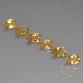 Gemas de Citrino Medium-Light Orange-Gold  natural de 4.06 ct, En forma de pera, VVS-VS