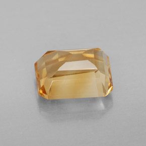 Citrino amarillo natural de 2,40 ct, corte esmeralda, VS