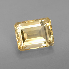 Citrino amarillo natural de 2,39 ct, corte esmeralda, VS