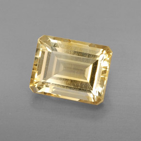 Citrino amarillo natural de 2,39 ct, corte esmeralda, VS