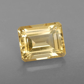 Citrino amarillo natural de 2,47 ct, corte esmeralda, VS