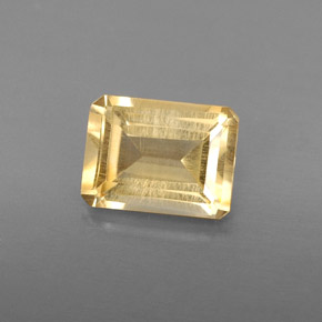 Citrino amarillo natural de 1,41 ct, corte esmeralda, VS