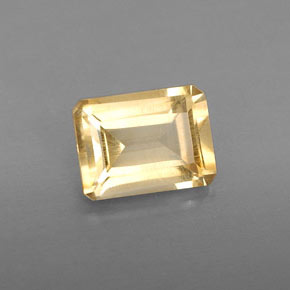 Citrino amarillo natural de 1,41 ct, corte esmeralda, VS
