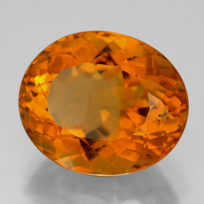 Citrino Naranja amarillo natural de 10.25 ct, Corte Óvalo, VVS-VS