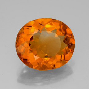 Citrino naranja natural de 5,22 ct, corte óvalo, VVS-VS