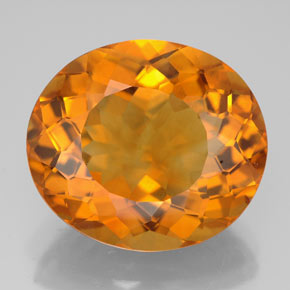 Citrino naranja natural de 12,89 ct, corte óvalo, VVS