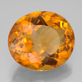 Citrino naranja natural de 12,89 ct, corte óvalo, VVS