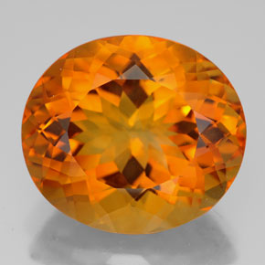 Citrino naranja natural de 13,96 ct, corte óvalo, VVS