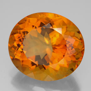 Citrino naranja natural de 13,96 ct, corte óvalo, VVS