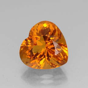 Citrino Naranja amarillo natural de 7.74 ct, Forma de corazón, IF