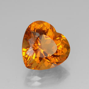 Citrino Naranja amarillo natural de 7.74 ct, Forma de corazón, IF
