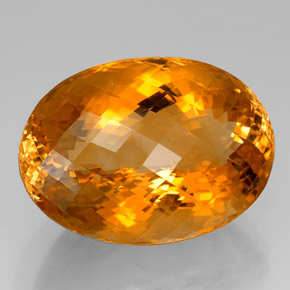 Citrino amarillo natural de 66,07 ct, corte óvalo, VVS