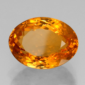 Citrino naranja natural de 14,85 ct, corte óvalo, VVS