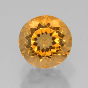 Citrino Dorado amarillo natural de 3.30 ct, Corte Redondo, IF