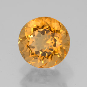 Citrino Dorado amarillo natural de 3.30 ct, Corte Redondo, IF