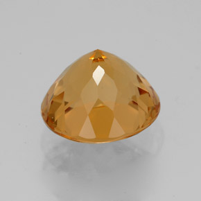 Citrino Dorado amarillo natural de 3.30 ct, Corte Redondo, IF