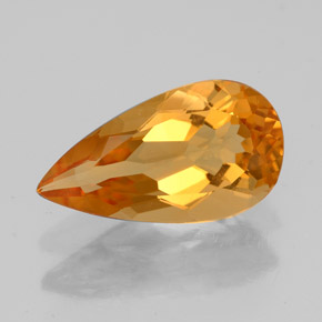 Citrino amarillo natural de 2,88 ct, en forma de pera, VVS