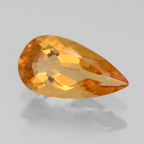 Citrino amarillo natural de 2,88 ct, en forma de pera, VVS