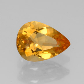 Citrino Dorado amarillo natural de 1.51 ct, En forma de pera, VVS