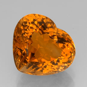 Citrino naranja natural de 15,33 ct, forma de corazón, VVS