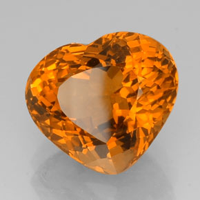 Citrino naranja natural de 15,33 ct, forma de corazón, VVS