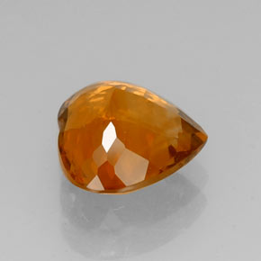 Citrino amarillo natural de 7,43 ct, forma de corazón, VVS