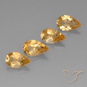 Gemas de Citrino Orange-Gold  natural de 3.05 ct, En forma de pera, VVS