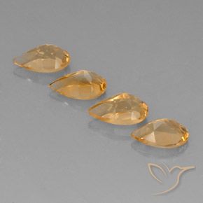 Gemas de Citrino Orange-Gold  natural de 3.05 ct, En forma de pera, VVS