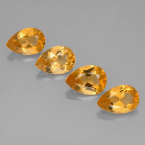 Gemas de citrino amarillo natural de  ct, en forma de pera, VVS