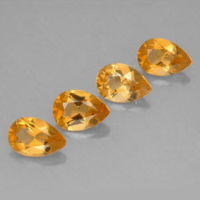 Gemas de citrino amarillo natural de  ct, en forma de pera, VVS