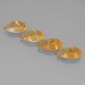 Gemas de citrino amarillo natural de  ct, en forma de pera, VVS