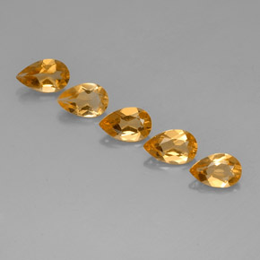 Gemas de citrino amarillo natural de 3,37 ct, en forma de pera, VVS-VS