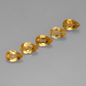 Gemas de citrino amarillo natural de 3,37 ct, en forma de pera, VVS-VS