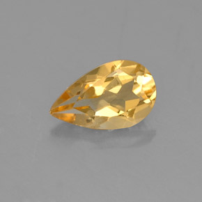 Citrino amarillo natural de 0,76 ct, en forma de pera, VVS-VS
